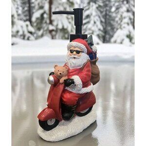 New Christmas Funny Santa Claus Riding Vespa Scooter Soap Dispenser Decoration
